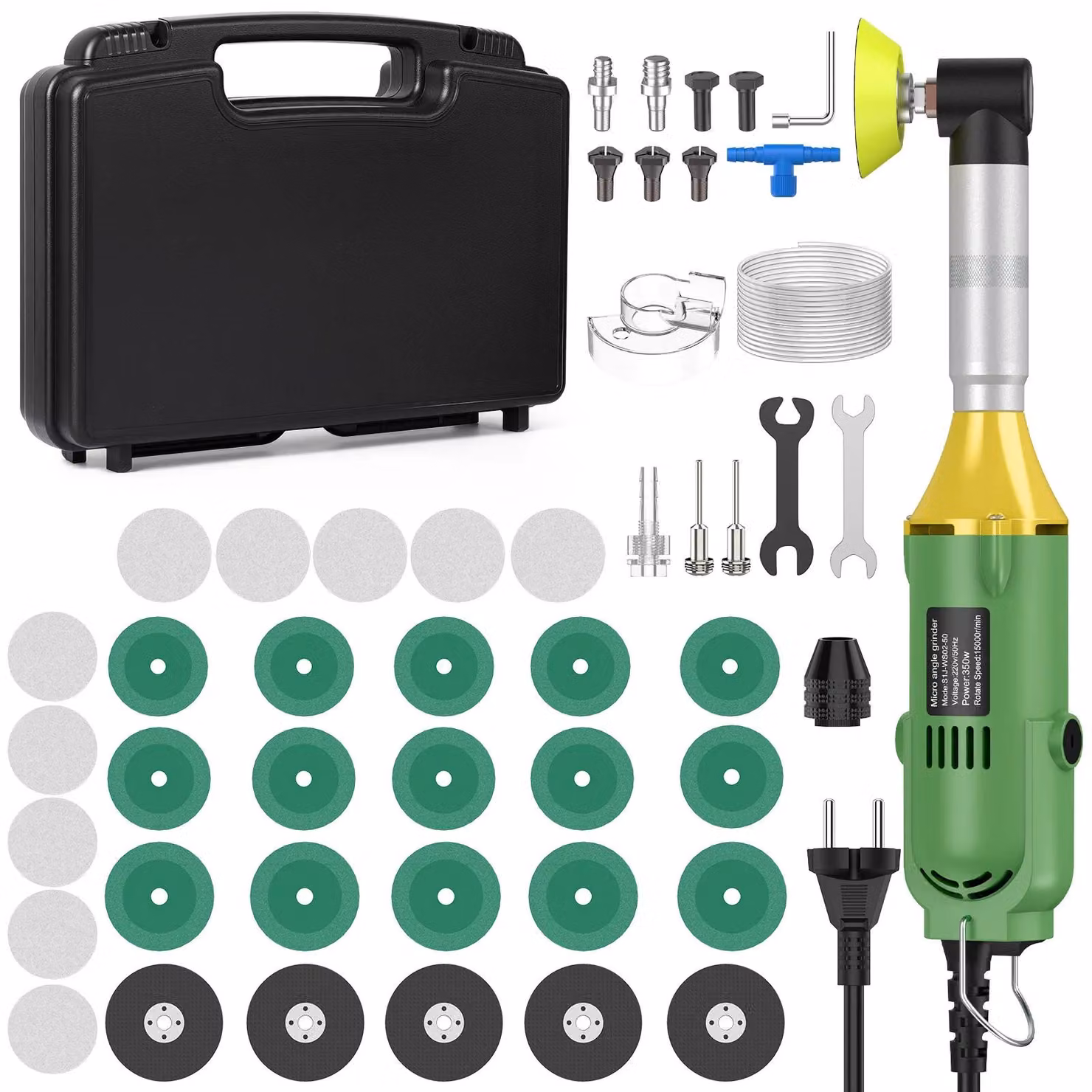 Levigatrice elettrica lineare - 350 W - 6 livelli di velocità - Adatta per piastrelle in Vetroceramica - Alimentazione a corrente - Verde