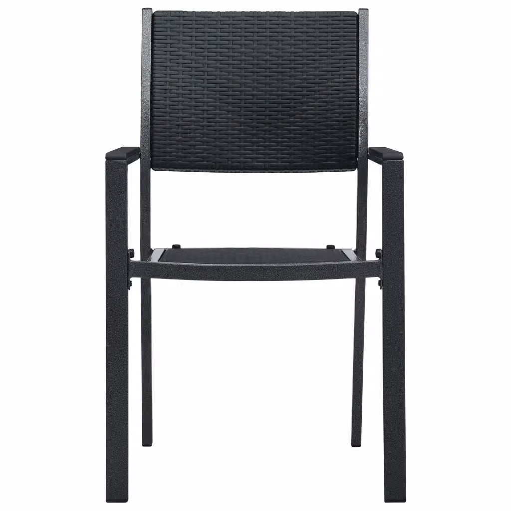 Set di 4 sedie da giardino vidaXL nere con braccioli in metallo e plastica con finitura opaca – 2