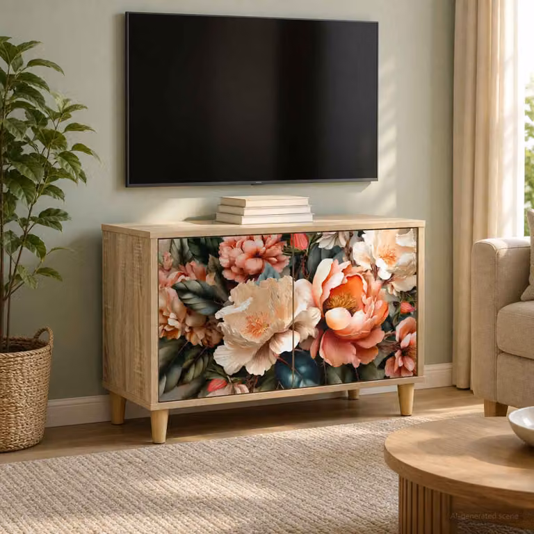 Supporto TV mobile vidaXL in legno Sonoma marrone L: 69 cm, P: 33 cm, H: 50 cm