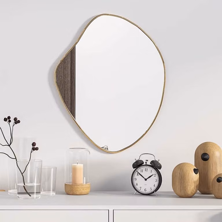 Specchio da parete rettangolare minimalista vidaXL, colore oro, L: 50 cm, H: 40 cm