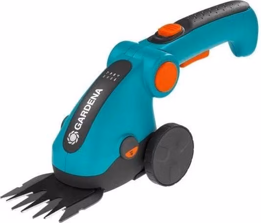 Gardena ComfortCut Li Set Forbici a Batteria per Erba con Manico Telescopico e Ruote, 3,6V, Blu