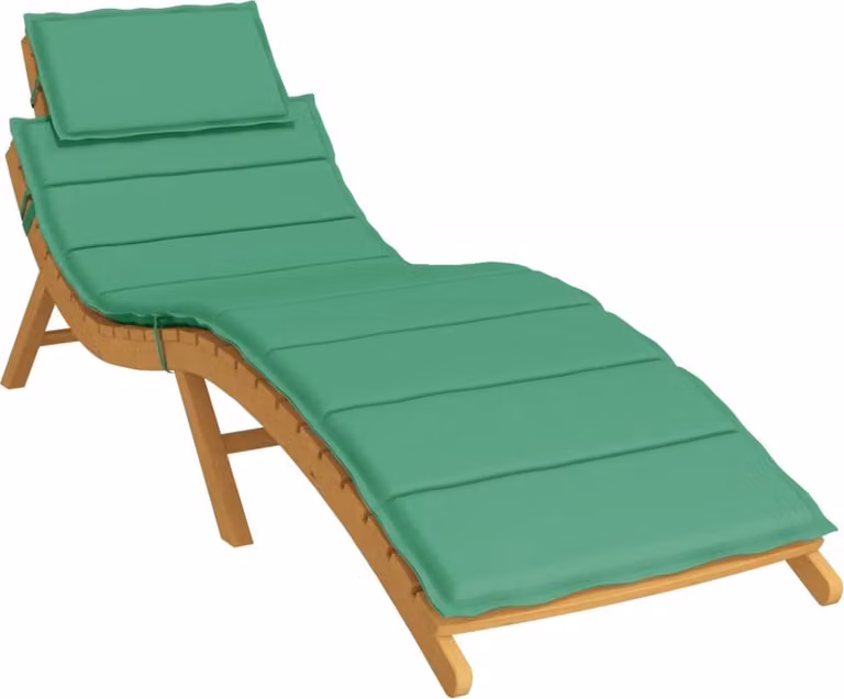 Cuscino per Lettino Verde 186x58x4 cm in Tessuto Oxford