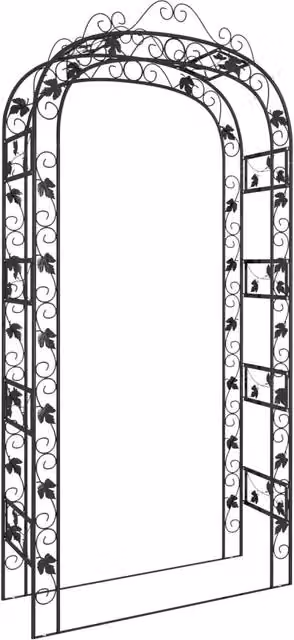 Arco da giardino ornamentale in acciaio nero con supporto per piante rampicanti DESIGN IN, L: 116 cm, P: 45 cm, H: 240 cm – 1
