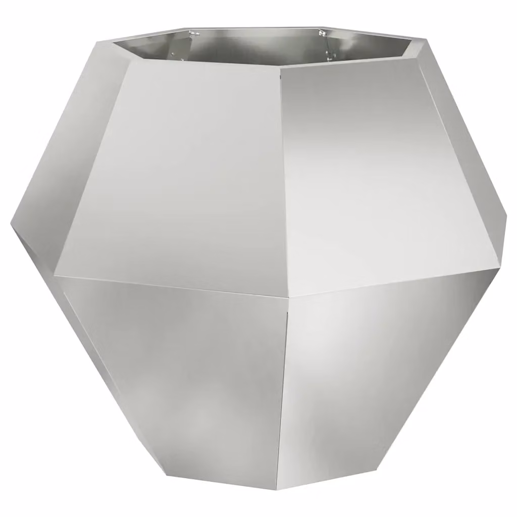 Set di 2 fioriere rettangolari da esterno HELLOSHOP26 in acciaio zincato argento L: 75 cm, P: 75 cm, H: 60 cm