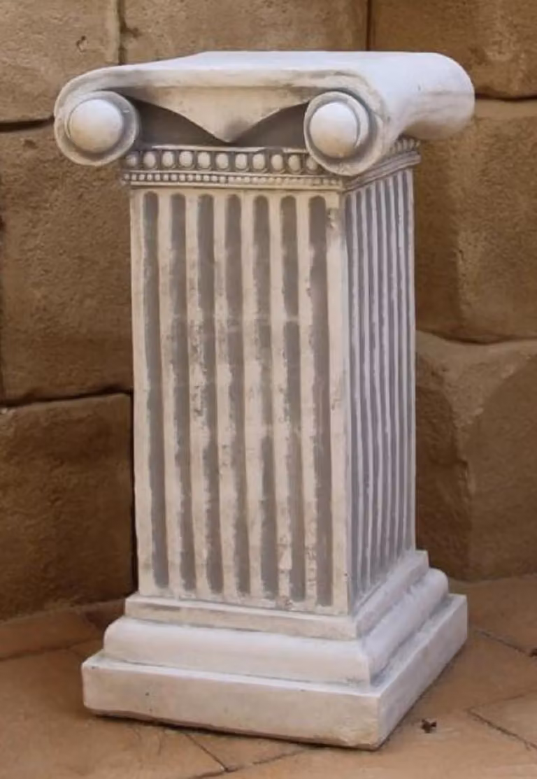 Casa Padrino Colonna Barocca Grigio 37 x 38 x H. 71 cm - Magnifica colonna da giardino in stile barocco - Colonna in pietra per la decorazione del giardino - Accessori barocchi per la decorazione del giardino e della terrazza