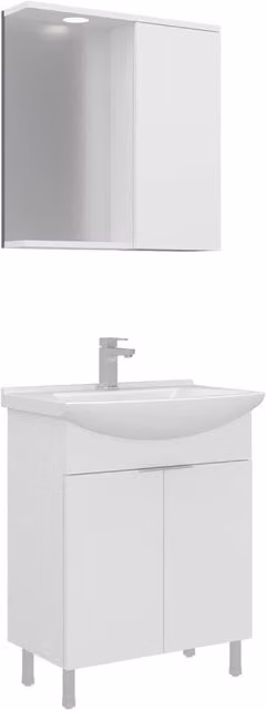Set mobile lavabo con specchio (2 pezzi) "Purus 65" - 65 x 50 x 83 cm - Bianco