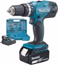 Trapano Avvitatore Percussione Makita DHP453RFX4 18V con 2 Batterie da 3Ah
