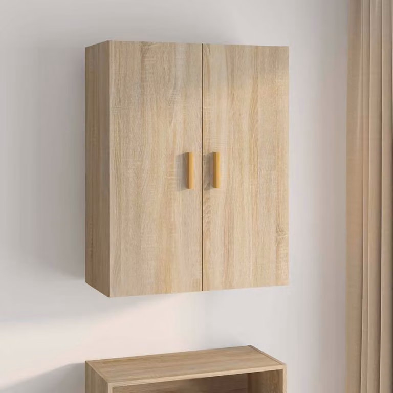 Armadietto Pensile a Parete vidaXL in Rovere Sonoma Marrone L: 69,5 cm, P: 34 cm, H: 90 cm