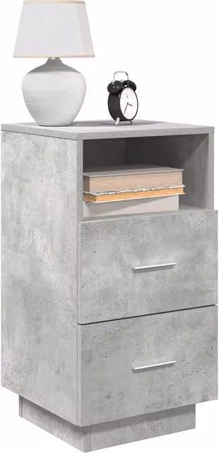 Set di 2 comodini sospesi vidaXL in MDF grigio con 2 cassetti, L/P/H: 36 x 36 x 68 cm