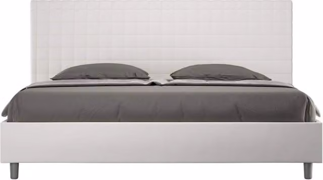 Letto matrimoniale king size Sunny Ityhome con rete imbottita in similpelle bianco L/P: 190 x 190 cm