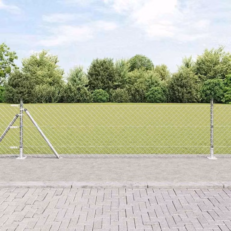 Maison Exclusive - Palo della recinzione Argento 25 x 0,6 m (maglie 40 x 40 mm)
