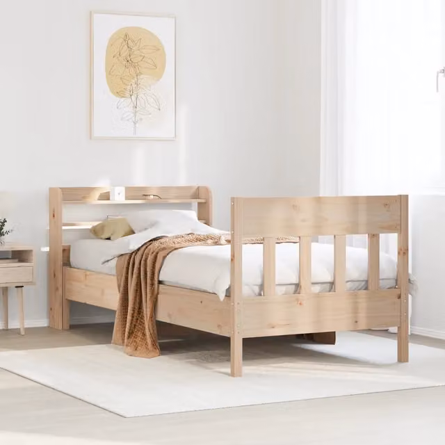 Letto senza Materasso 90x190 cm in Legno Massello di Pino 3307026