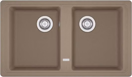 Lavello integrato a 2 vasche in fragranite Franke Boston marrone L 86 cm x P 50 cm
