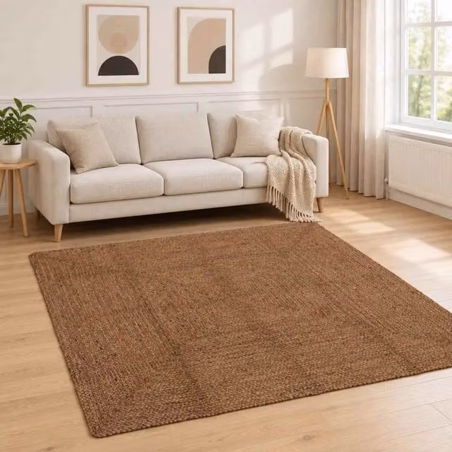 Tappeto da Area Grigio 200 x 200 cm Juta 42010419