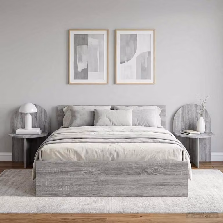 Set di 2 comodini vidaXL moderni in colore grigio, L 48 cm x P 49 cm x H 65 cm