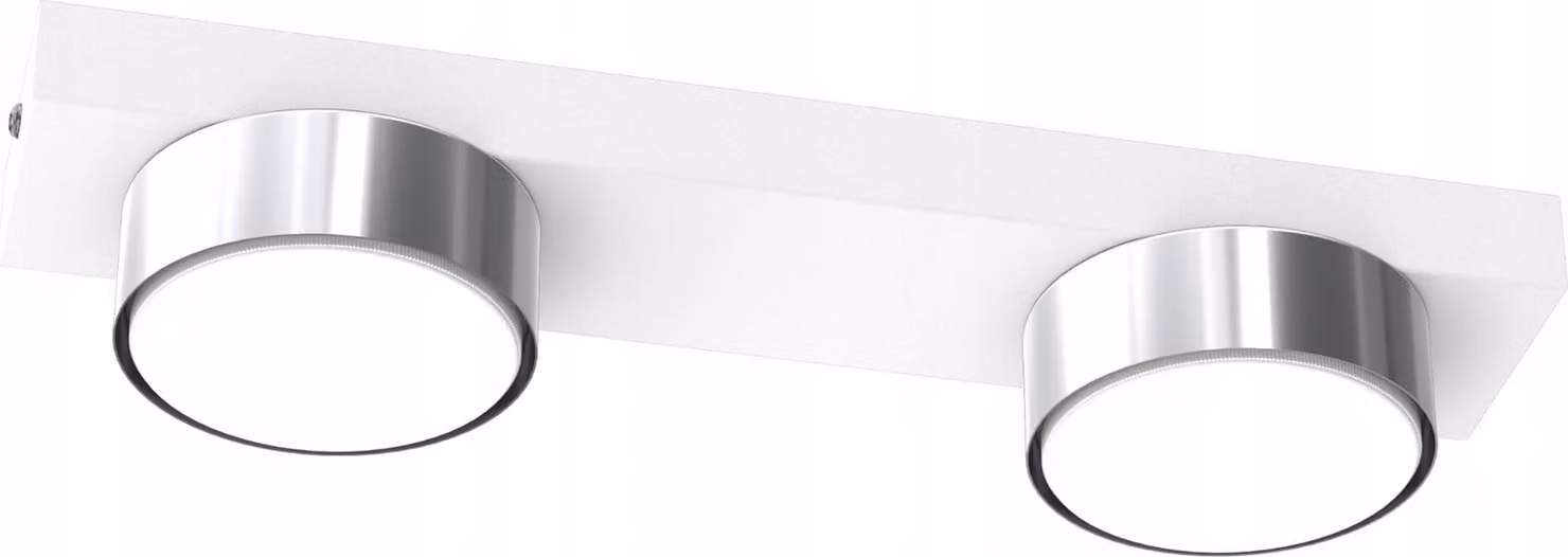 Lampada Da Soffitto A Led Loft Gx53 Bianca E Cromata - Lampada Moderna Polacca