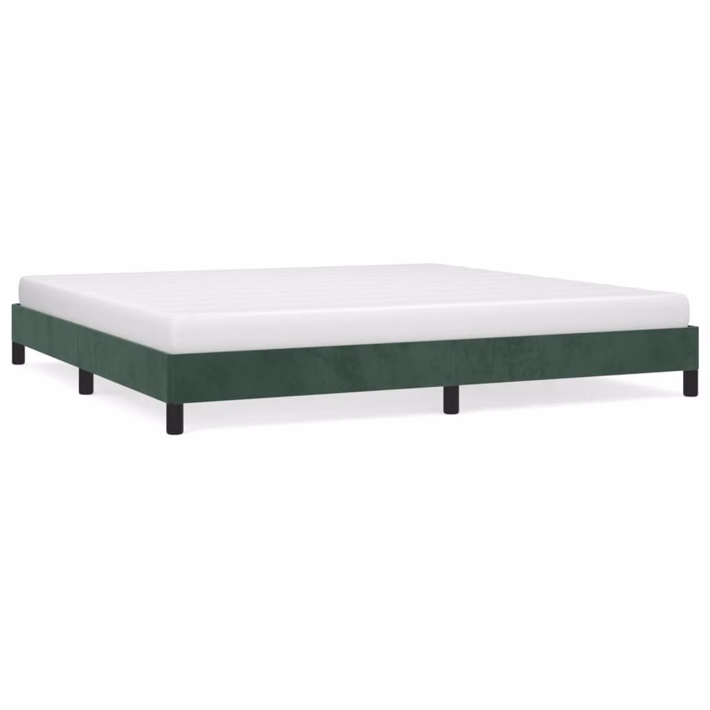 Giroletto senza Materasso Verde Scuro 200x200 cm in Velluto