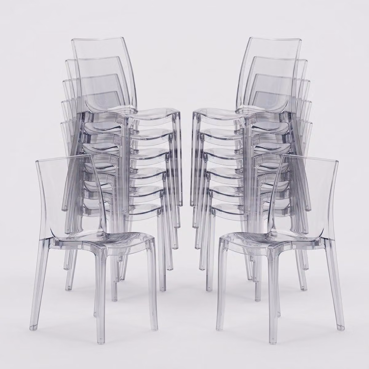 set di 18 sedie trasparenti Cristal Light Grand Soleil per bar e ristoranti - Trasparente