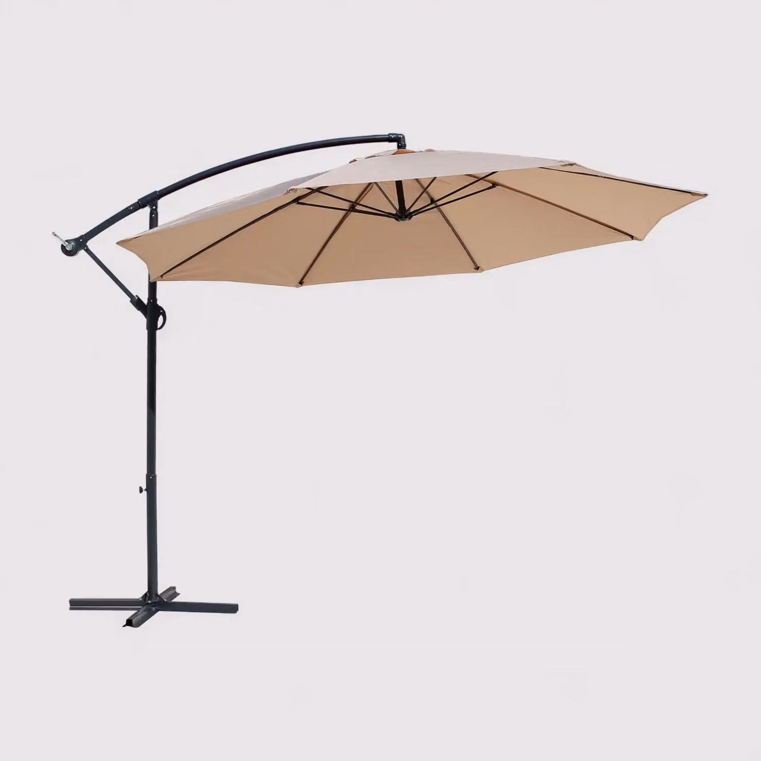 Dadel - Ombrellone da terrazzo beige con braccio laterale