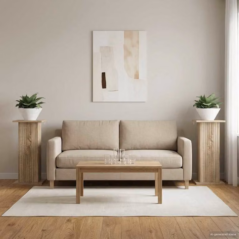 Set di 2 supporti per piante vidaXL in legno color rovere, L 30,5 cm x P 30,0 cm x H 60,5 cm
