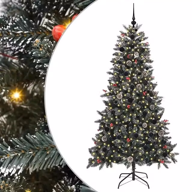 Albero di Natale artificiale verde vidaXL con 300 LED luce bianca calda, Altezza: 180 cm – 1