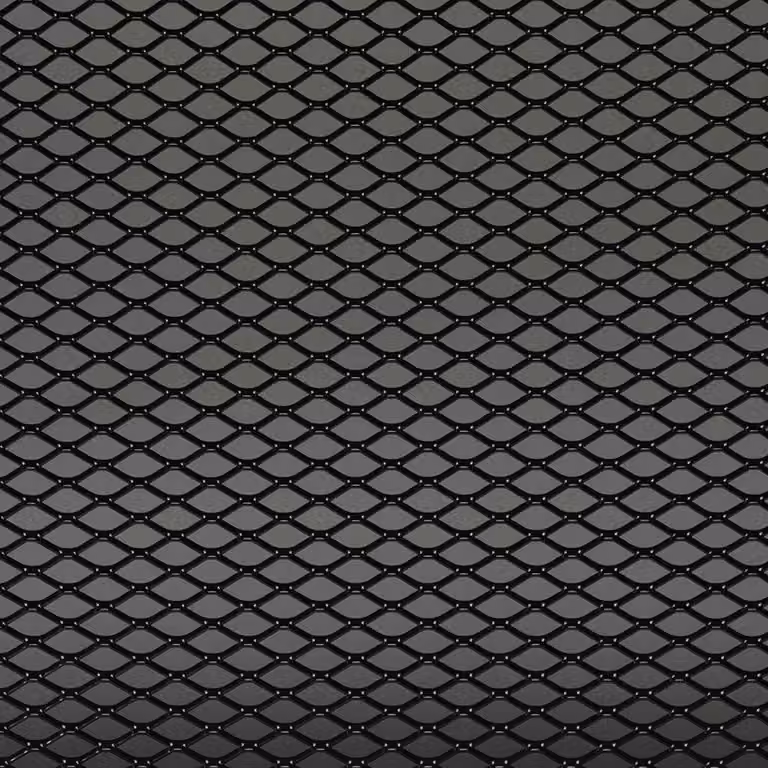 Griglia in alluminio per applicazioni racing, design in ferro, dimensioni 16x8 mm, 125x25 cm, colore nero