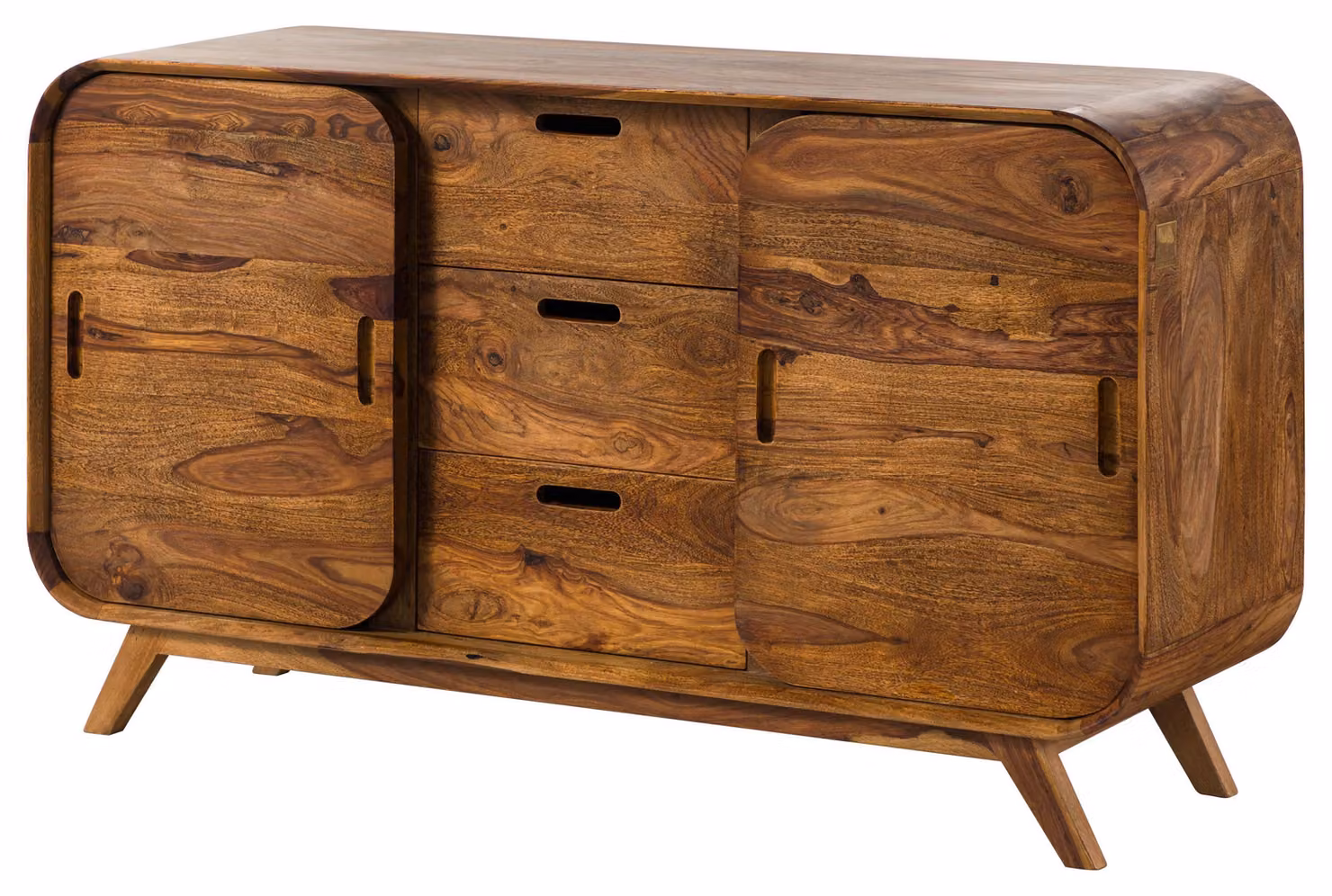 MASSIVMOEBEL24 | MAILAND #101 Credenza in legno di sheesham - laccato / marrone chiaro 134x40x75