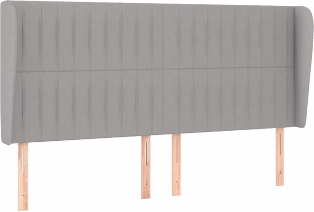 Testiera | Testata ad Orecchio Grigio Chiaro 183x23x118/128 cm in Tessuto