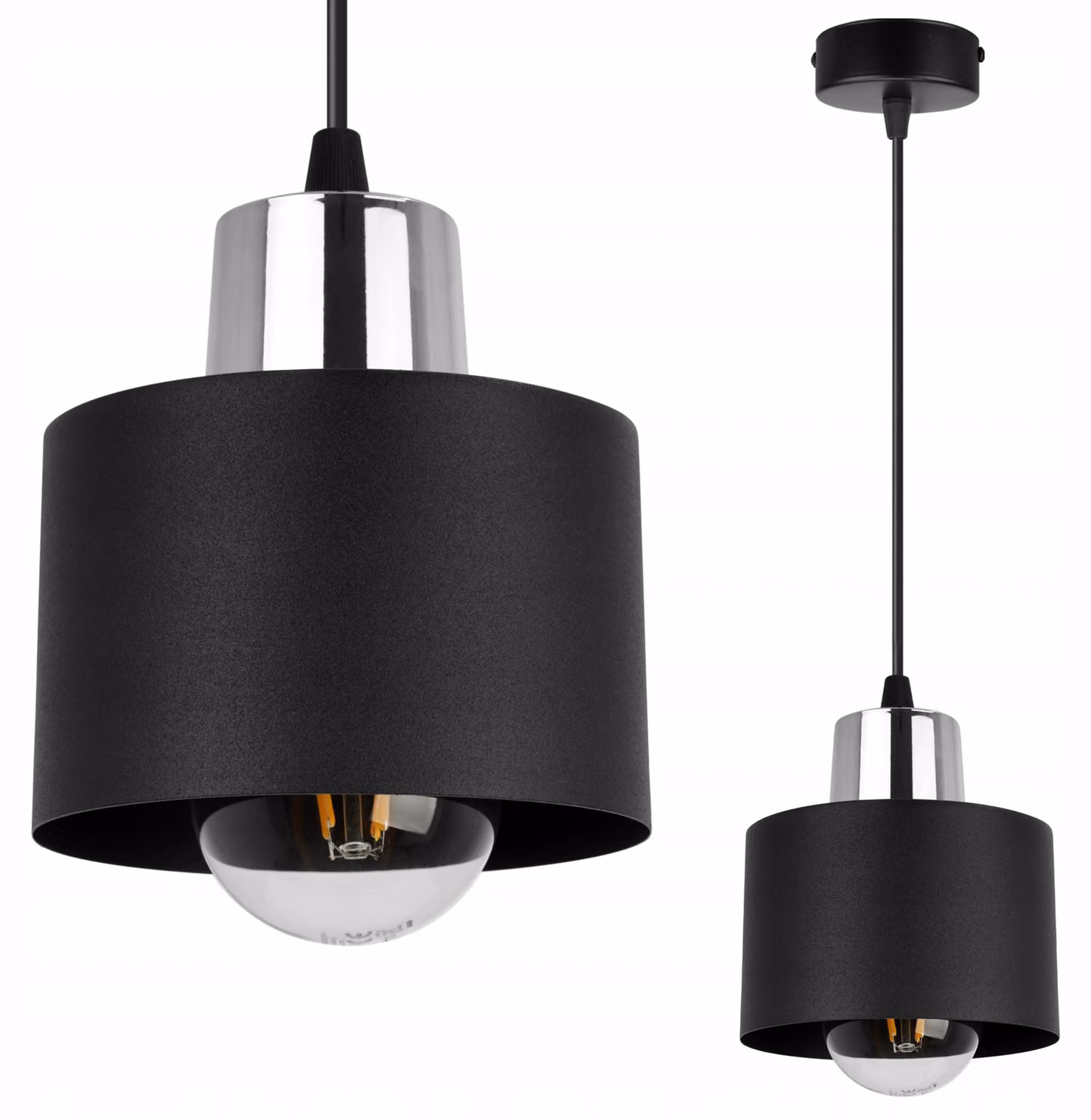 Moderna Lampada A Sospensione Lampada A Led Nera