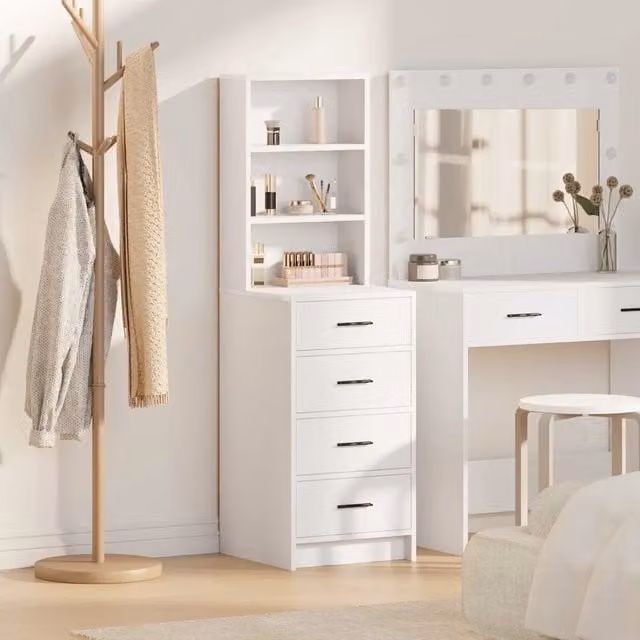 Credenza con Cassetto-Buffet-Armadio da cucina Bianco 40 x 41 x 135 cm Legno multistrato