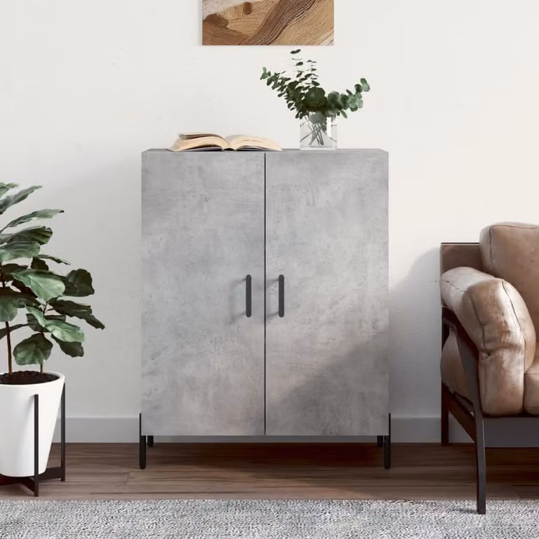 Credenza vidaXL Grigio in Legno e Metallo per Soggiorno e Sala da Pranzo L/P/H: 69,5 x 34 x 90 cm