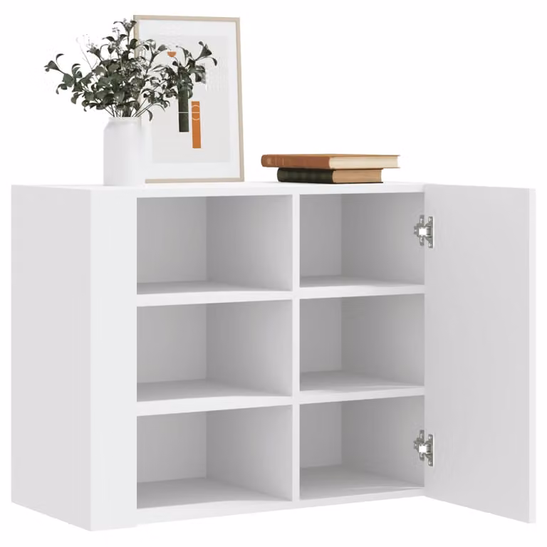 Armadietto a muro vidaXL bianco con ante a battente e ripiani interni in MDF, L 75 cm x P 35 cm x H 60 cm