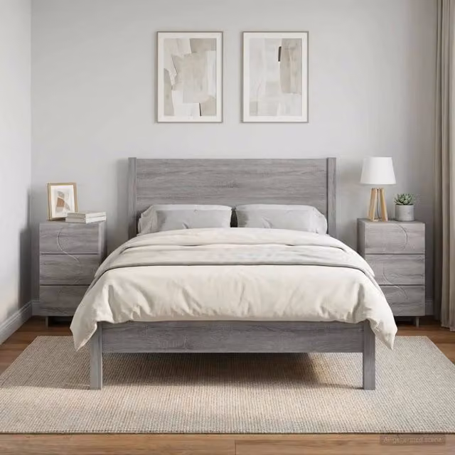 Set di 2 comodini moderni vidaXL in legno composito grigio, L/P/H: 33,5 x 34,5 x 60 cm – 1