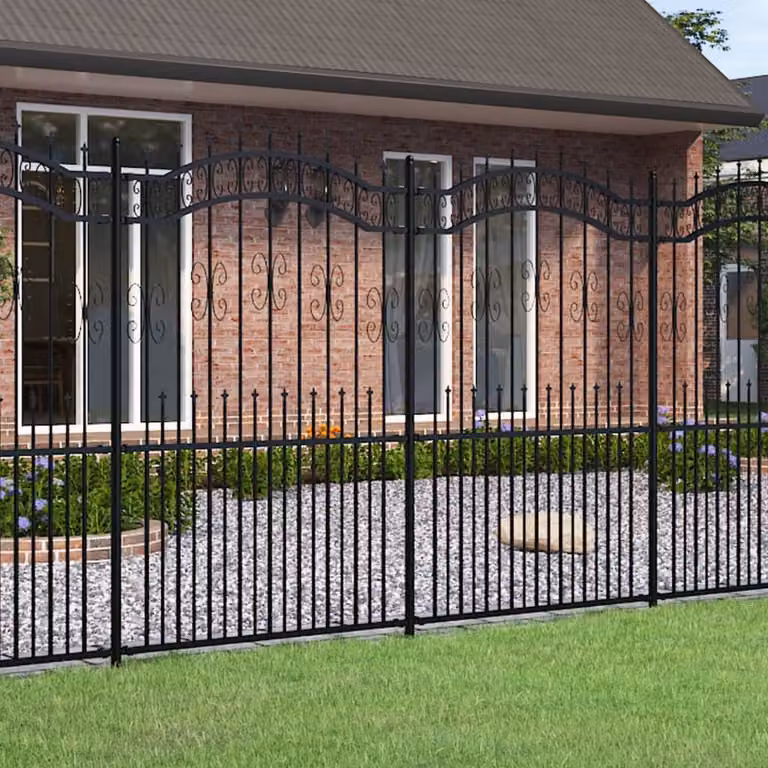 Maison Exclusive - Recinzione da giardino con punta a lancia nera 240x175 cm in acciaio verniciato a polvere