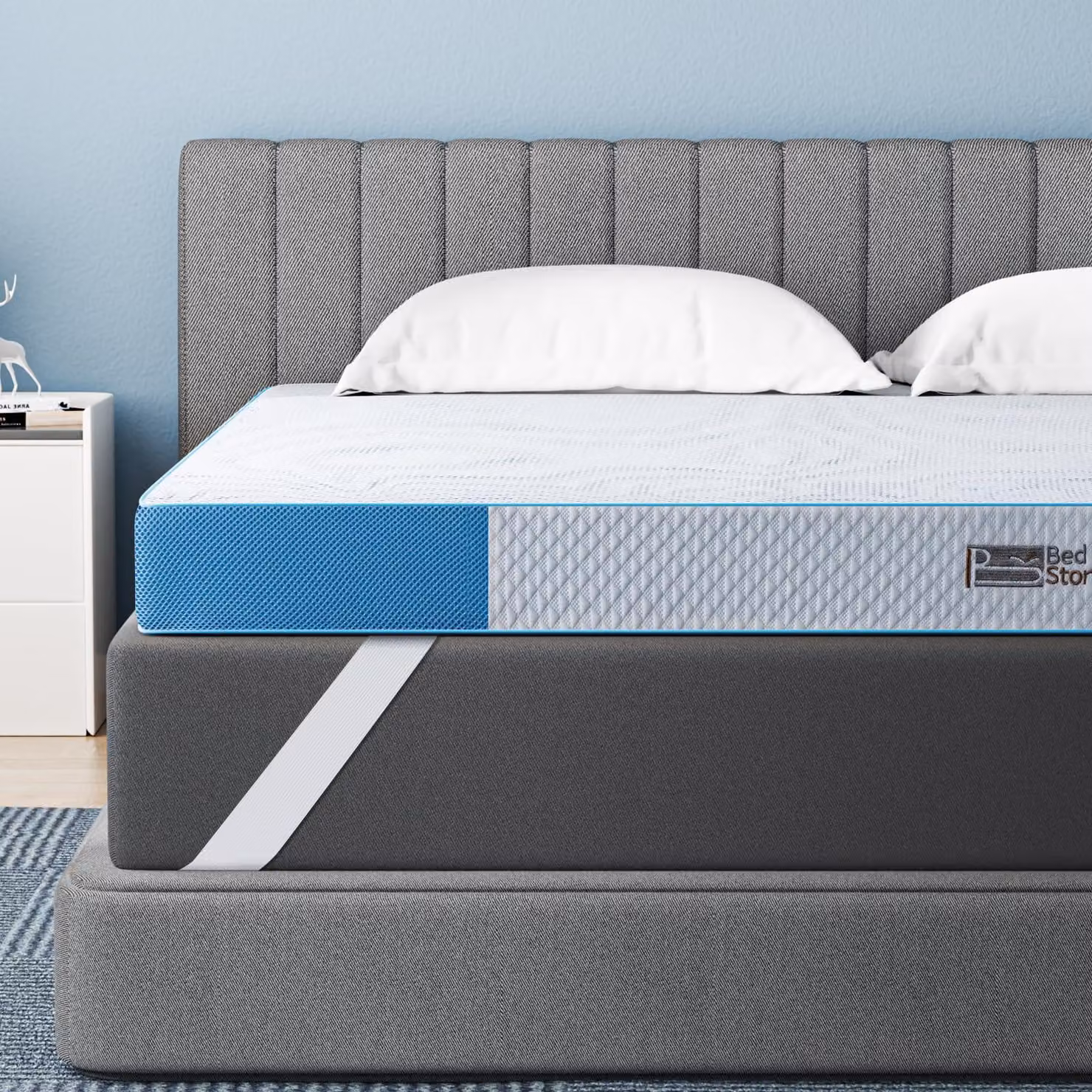 Materassino in gel, dimensioni 180x200 cm, altezza 10 cm, supporto rigido (H3/H4), realizzato in schiuma fredda
