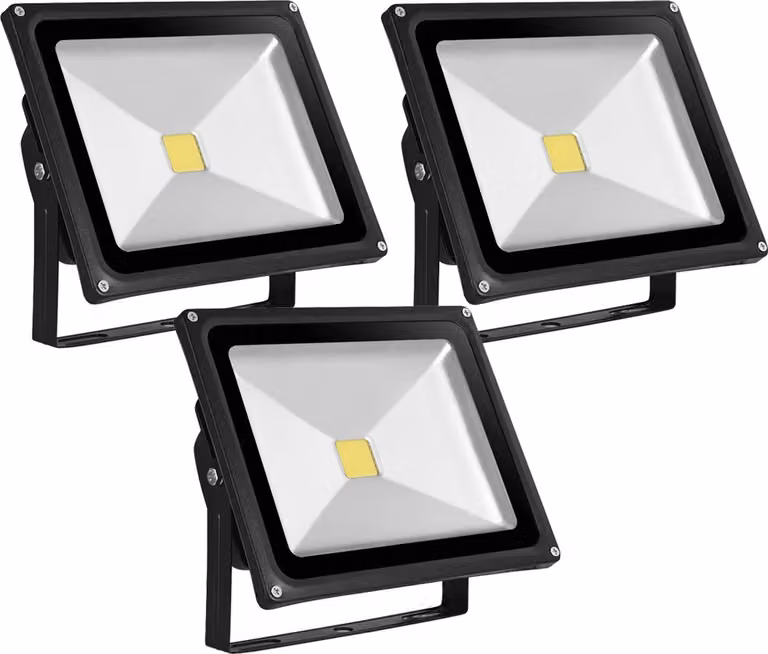 Greenmigo 3x 50W Faretto Flooder Bianco freddo Alloggiamento in alluminio nero IP65 Impermeabile Lampada a LED Applique da parete Luce di fondo Illuminazione flooder Lampada da giardino a LED Faretto da esterno