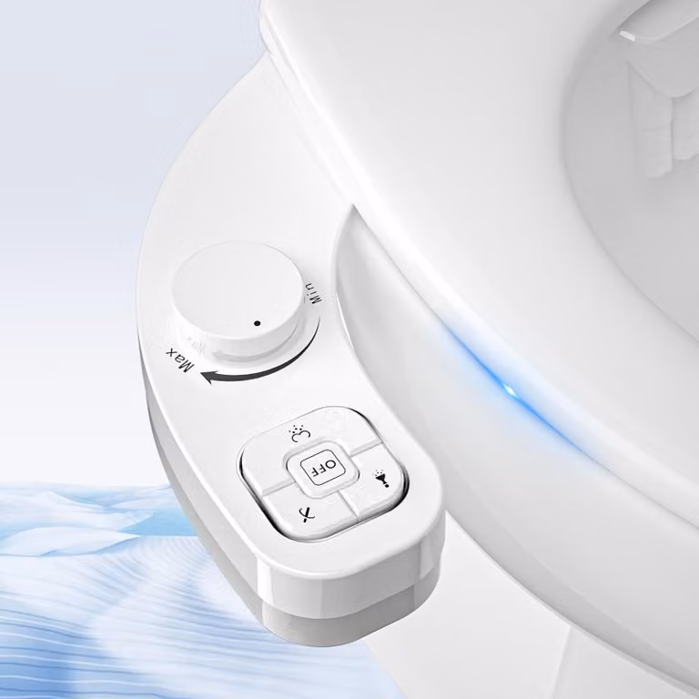Solidchoice - Supporto per bidet da fissare al water, con due getti e manopola rotante