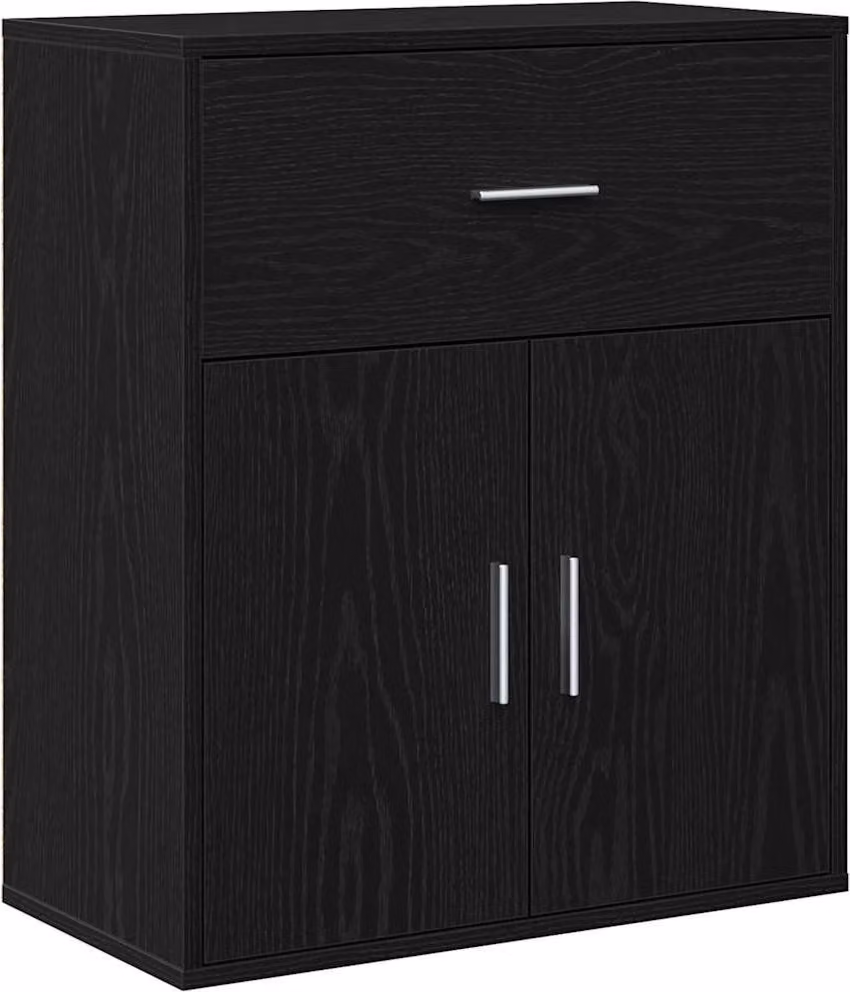 Credenza Rovere Nero 60 x 31 x 70 cm Legno multistrato
