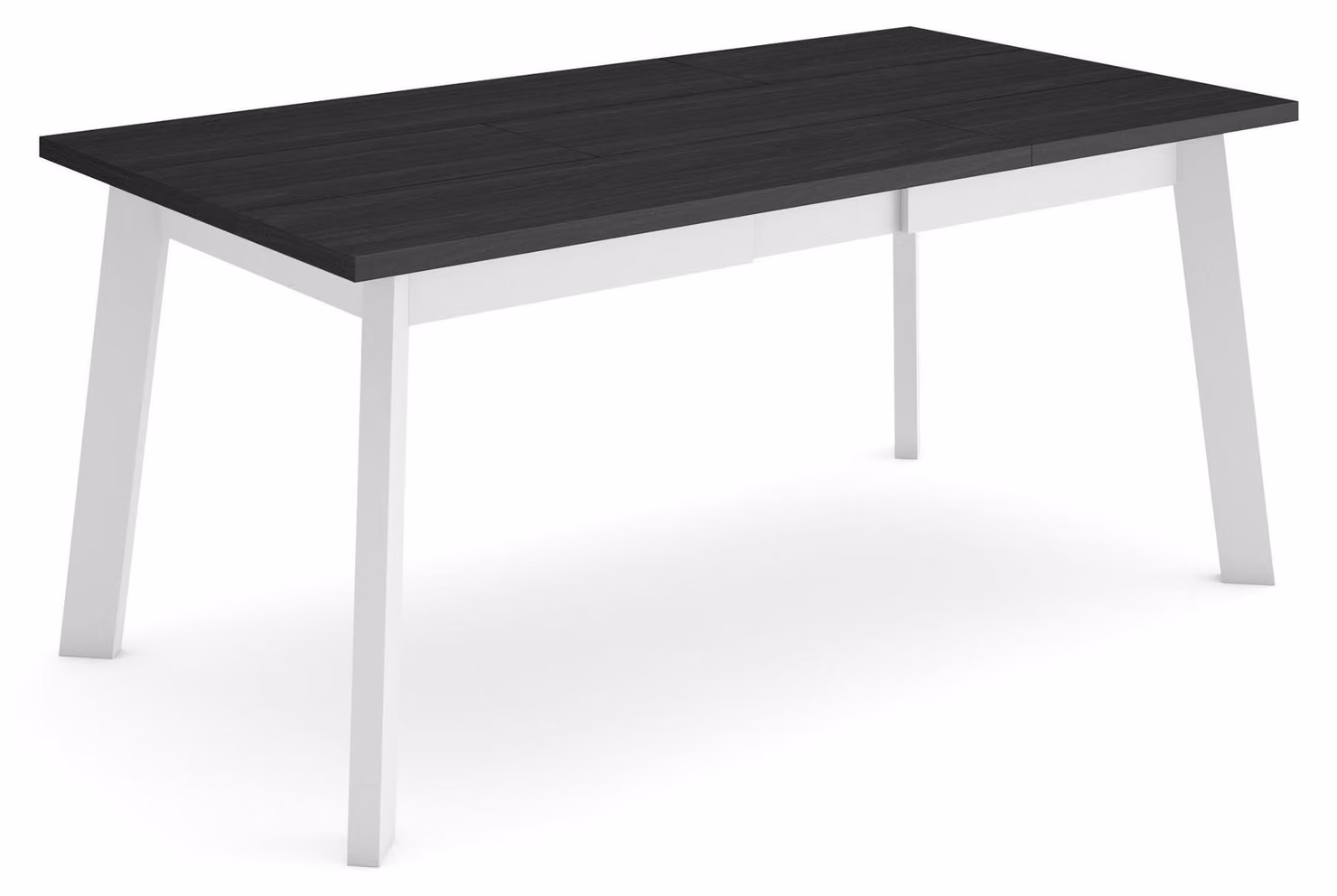 Tavolo da pranzo 167x90 cm, piano in melaminico, gambe in legno nero, per 8 persone