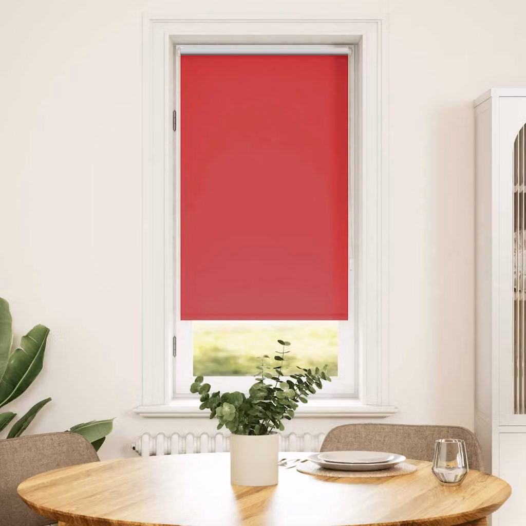 vidaXL Tenda a rullo oscurante termoisolante in poliestere, Colore: Rosso, L: 60 cm, H: 120 cm