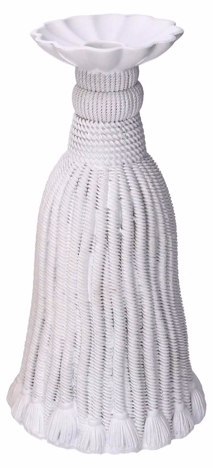 Portacandele resina nappina bianco cm Ø14xh25,6