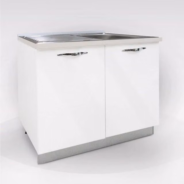 My Brand Mobile Lavello Cucina 90 cm Vasca Destra Bianco Lucido