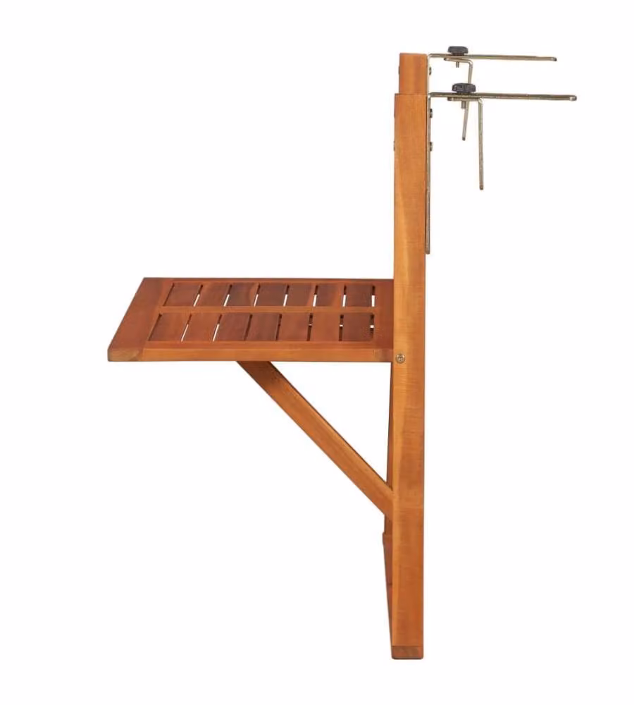 Tavolo da Balcone Sospeso 64,5x44x80 cm in Massello di Acacia
