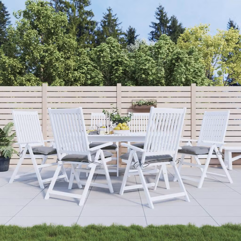 Set di 6 cuscini per sedia vidaXL grigi in tessuto Oxford traspirante e idrorepellente L/P/H: 50 x 50 x 7 cm
