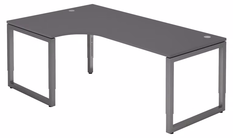bümö Scrivania Serie-R - Decorazione: grafite, struttura: grafite, dimensioni: scrivania angolare 200 x 120 cm