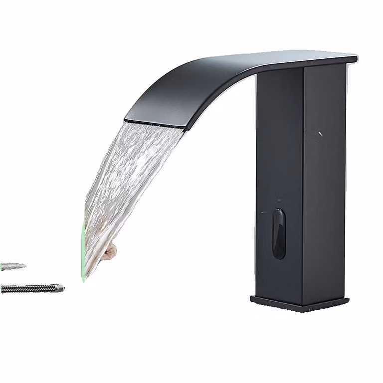 Miscelatore per lavabo a sensore intelligente, doppio controllo dell'acqua, facile installazione, nero opaco