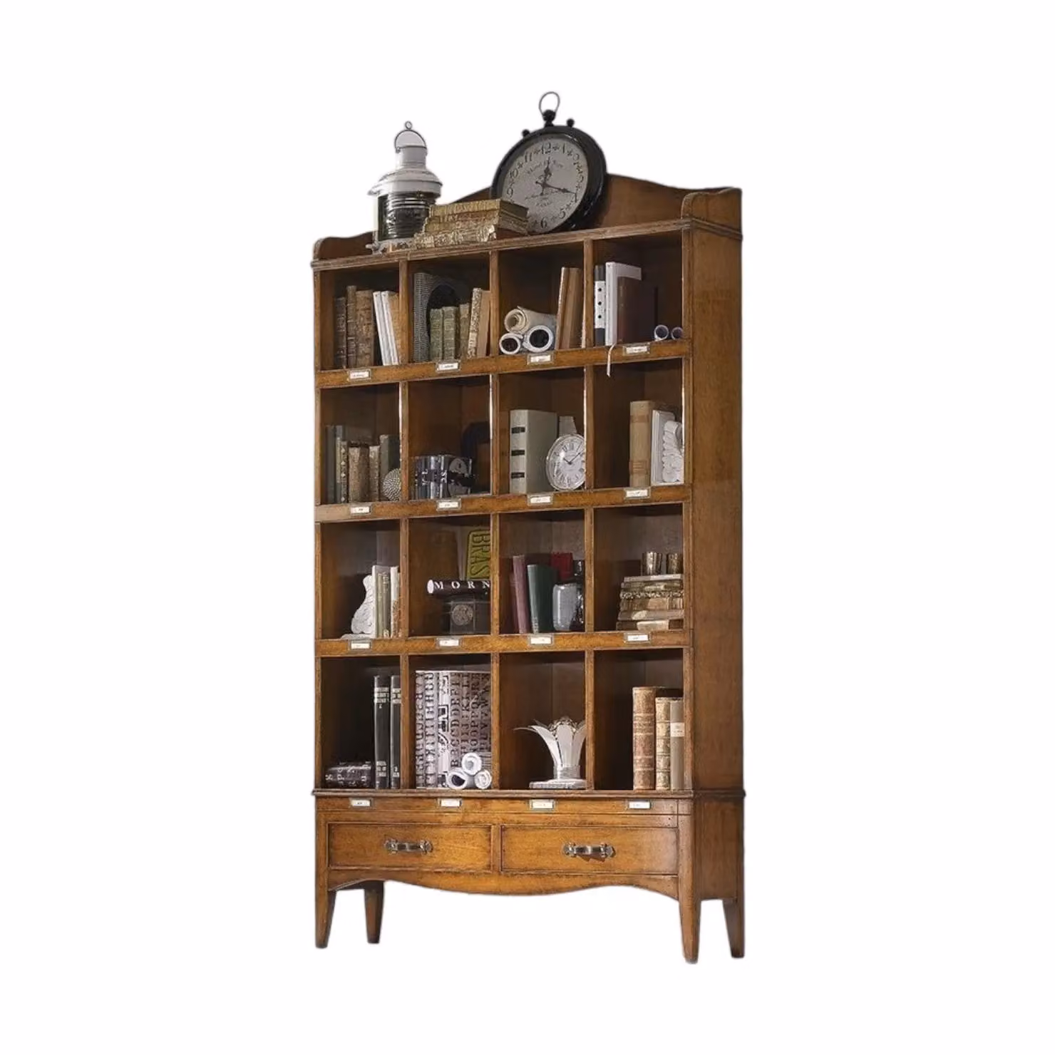 Libreria Direttorio 16 vani in legno di Mobili 2G, colore marrone, L 122 cm x P 31 cm x H 219 cm – 2