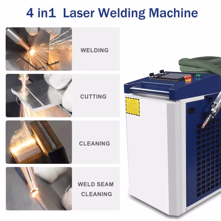 Saldatrice laser multifunzione 4-in-1 - Saldatrice laser portatile - 2000 W - Funzioni: saldatura, taglio, pulizia