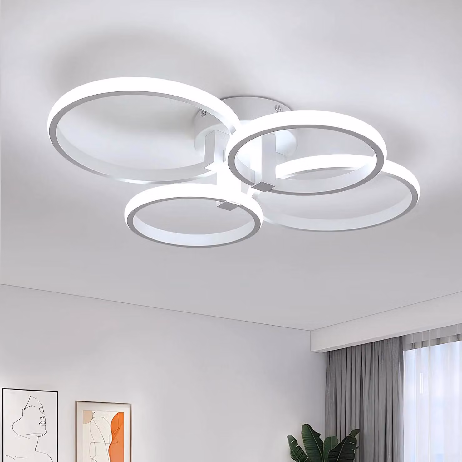 Pannello LED rotondo - Modello A2201 - 56 W - 6500 K (bianco freddo) - Bianco - Non dimmerabile - Adatto per ambienti da 15 a 30 m² - 220 V
