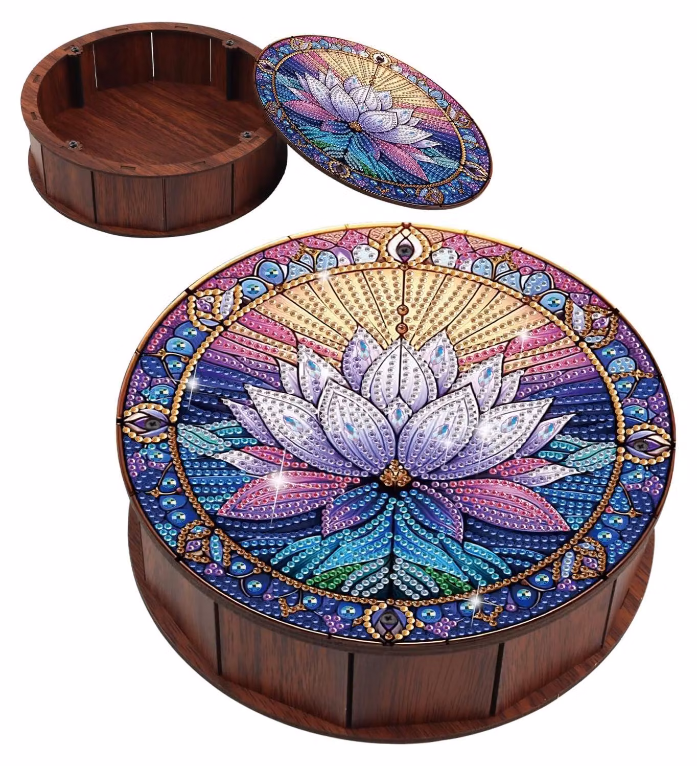 Scatola di stoccaggio per il Diamond Painting - Kit fai-da-te con motivo a fiore di loto